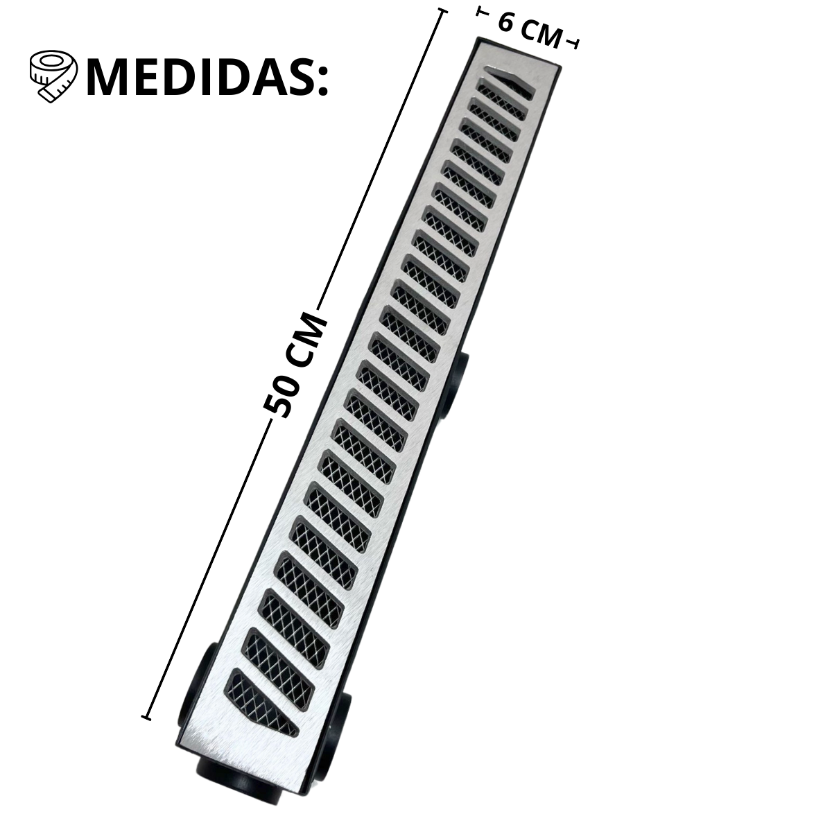 Ralo Quintal 6x50 Aluminio Tela e Coletor Preto - 2