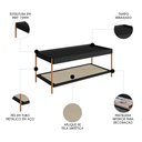 Ver imagem 3 de Mesa de Centro para Sala Pé Metal Arlo A10 Nero/dourado - Mpozenato