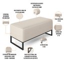 Ver imagem 4 de Kit 02 Puffs Decorativo Para Sala de Estar Cléo W01 Base de Ferro 90 cm Linho Cru - Lyam Decor