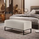 Ver imagem 2 de Kit 02 Puffs Decorativo Para Sala de Estar Cléo W01 Base de Ferro 90 cm Linho Cru - Lyam Decor