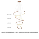 Ver imagem 3 de Lustre Pendente Anel de Led Hoop 4 Argolas Aros em Alumínio 122W