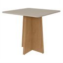Ver imagem 3 de Conjunto Sala de Jantar 4 Lugares Quadrada Tampo MDF Mesa Celebrare e Cadeiras Athenas Marrom Amêndoa Clean/Off White/Suede Animale Bege