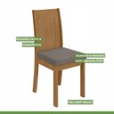 Ver mais imagens de Conjunto Sala de Jantar 4 Lugares Quadrada Tampo MDF Mesa Celebrare e Cadeiras Athenas Marrom Amêndoa Clean/Off White/Suede Animale Bege