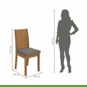 Ver imagem 6 de Conjunto Sala de Jantar 4 Lugares Quadrada Tampo MDF Mesa Celebrare e Cadeiras Athenas Marrom Amêndoa Clean/Off White/Suede Animale Bege