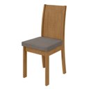 Ver imagem 4 de Conjunto Sala de Jantar 4 Lugares Quadrada Tampo MDF Mesa Celebrare e Cadeiras Athenas Marrom Amêndoa Clean/Off White/Suede Animale Bege