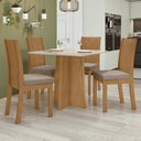 Ver imagem 1 de Conjunto Sala de Jantar 4 Lugares Quadrada Tampo MDF Mesa Celebrare e Cadeiras Athenas