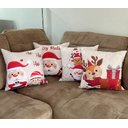 Ver imagem 6 de Kit com 4 Capas para Almofadas Natalinas Noel Boneco de Neve em Ação