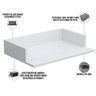Suporte Suspenso Para Micro-ondas Forno 60x40 cm Class L03 Branco - Lyam Decor - 4