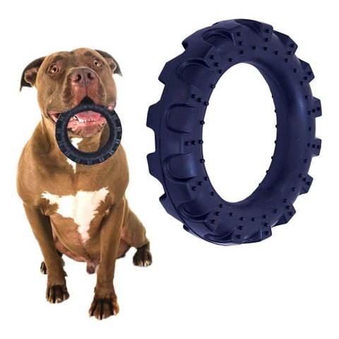 Brinquedo para Cães Pneu Hard Médio Preto
