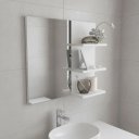 Ver imagem 1 de Armário Espelheira para Banheiro Suspenso com 3 Prateleiras 60cm Tecnomóbili - Branco