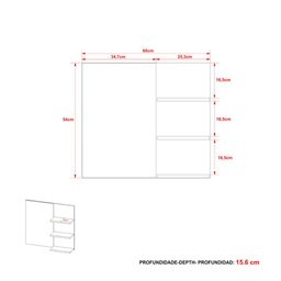 Armário para Banheiro com Espelho - Branco - 6
