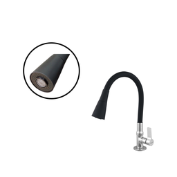 Torneira Flexivel Jato Duplo Black Bancada 1/4 De Volta C60:Cromada - 2