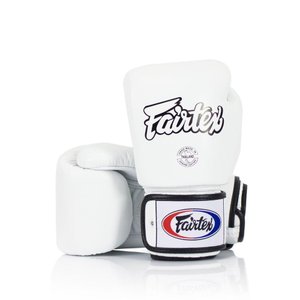 Luva de Boxe e Muay Thai Couro Fairtex Branco 12 Oz