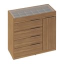 Ver imagem 1 de Cômoda Porta Joia Tampo Vidro 5 Gavetas Corrediças Telescopicas Lume Amendola Demartez