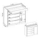 Ver imagem 4 de Cômoda Porta Joia Tampo Vidro 5 Gavetas Corrediças Telescopicas Lume Amendola Demartez