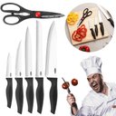 Ver imagem 3 de Jogo de Facas Faqueiro 7 Peças Aço Inox Churrasco Cozinha com Tábua