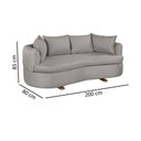 Ver imagem 3 de Sofa 4 Lugares Linho M-204 2m Living Estofados Martins