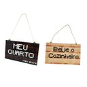 Ver imagem 1 de Kit 2 Plaquinhas decorativas para porta MCraft - Meu Quarto e Beije o Cozinheiro Reidopendrive MCRAF