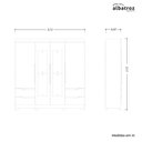 Ver imagem 4 de Guarda Roupa Casal Vivacce 4 Portas e 4 Gavetas Freijó/titanium com Espelho - Móveis Albatroz