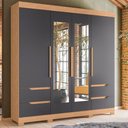 Ver imagem 2 de Guarda Roupa Casal Vivacce 4 Portas e 4 Gavetas Freijó/titanium com Espelho - Móveis Albatroz