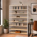 Ver imagem 2 de Estante Multiuso Organizador Livreiro Estilo Industrial 180x120 Branco Natural