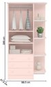 Ver imagem 3 de Guarda-roupa 2 Portas e 3 Gavetas Doce Sonho com Cantoneira Rosa Acetinado