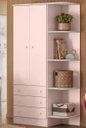 Ver imagem 1 de Guarda-roupa 2 Portas e 3 Gavetas Doce Sonho com Cantoneira Rosa Acetinado