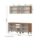 Ver imagem 4 de Cozinha Compacta Venaly 10 Portas 2 Gavetas com Tampo Cinamomo/Off White - Henn