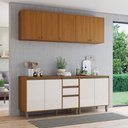Ver imagem 1 de Cozinha Compacta Venaly 10 Portas 2 Gavetas com Tampo Cinamomo/Off White - Henn