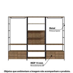 Estante Closet Industrial com 4 Gavetas - Carvalho/preto - 6