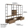 Estante Closet Industrial com 4 Gavetas - Carvalho/preto - 7