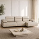 Ver imagem 3 de Sofá 4 Lugares com Chaise para Sala Living 291cm Modular Pés Industrial Oslo L06 Couro Bege Areia