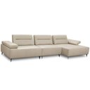 Ver mais imagens de Sofá 4 Lugares com Chaise para Sala Living 291cm Modular Pés Industrial Oslo L06 Couro Bege Areia