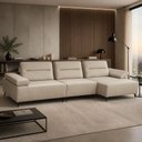Ver imagem 4 de Sofá 4 Lugares com Chaise para Sala Living 291cm Modular Pés Industrial Oslo L06 Couro Bege Areia