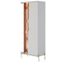 Ver imagem 3 de Cristaleira Porta de Vidro 70cm Pés Metal Mercuri Off/freijó C05 - Mpozenato