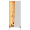 Ver imagem 2 de Cristaleira Porta de Vidro 70cm Pés Metal Mercuri Off/freijó C05 - Mpozenato