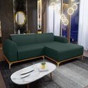 Ver imagem 5 de Sofá 255cm 4 Lugares com Chaise Direito Pés Gold Molino C-117 Linho Verde - Domi