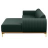 Sofá 255cm 4 Lugares com Chaise Direito Pés Gold Molino C-117 Linho Verde - Domi - 4
