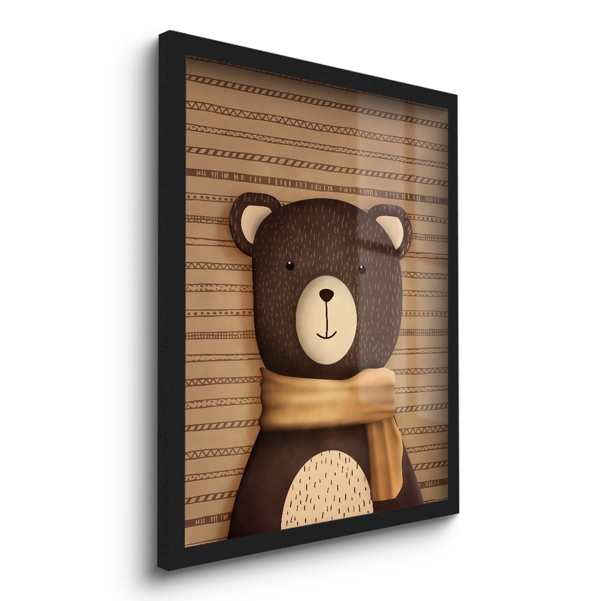 Quadro Decorativo Infantil Urso Criança Bebê 45x33 C/vidro