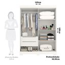 Ver imagem 5 de Guarda-roupa Solteiro 2 Portas de Correr 100% MDF 140cm Cinerária Espresso Móveis