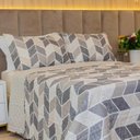 Ver imagem 1 de Kit Colcha Casal Bouti Cobre Leito Estampado 3 Peças Cor:Zig Zag