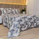 Ver imagem 3 de Kit Colcha Casal Bouti Cobre Leito Estampado 3 Peças Cor:Zig Zag