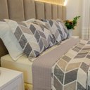 Ver imagem 5 de Kit Colcha Casal Bouti Cobre Leito Estampado 3 Peças Cor:Zig Zag