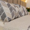 Ver imagem 2 de Kit Colcha Casal Bouti Cobre Leito Estampado 3 Peças Cor:Zig Zag