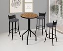 Ver imagem 4 de Conjunto Dinamarca 3 Banquetas 1 Mesa 60cm Bm Tubulares Conhaque/Preto