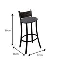 Ver imagem 2 de Conjunto Dinamarca 3 Banquetas 1 Mesa 60cm Bm Tubulares Conhaque/Preto
