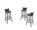 Ver imagem 3 de Conjunto Dinamarca 3 Banquetas 1 Mesa 60cm Bm Tubulares Conhaque/Preto