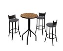 Ver imagem 1 de Conjunto Dinamarca 3 Banquetas 1 Mesa 60cm Bm Tubulares Conhaque/Preto