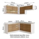 Ver imagem 4 de Armário de Cozinha Completa de Canto 349cm Branco/Rustic Glamy Madesa 01