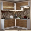 Ver imagem 1 de Armário de Cozinha Completa de Canto 349cm Branco/Rustic Glamy Madesa 01